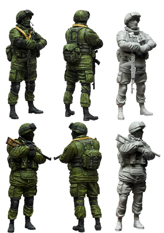 1/35 Modern Tactical Operators with Plate Carriers, 2 Figures, Resin Model Figure Kit, Unassembled and Unpainted
