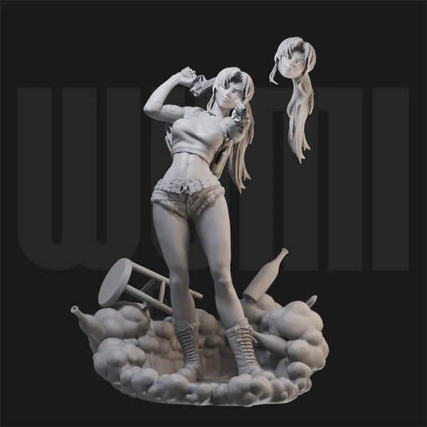 1/18 Black Lagoon Revy, Resin Model Figure Kit, Anime Theme, Unassembled and Unpainted