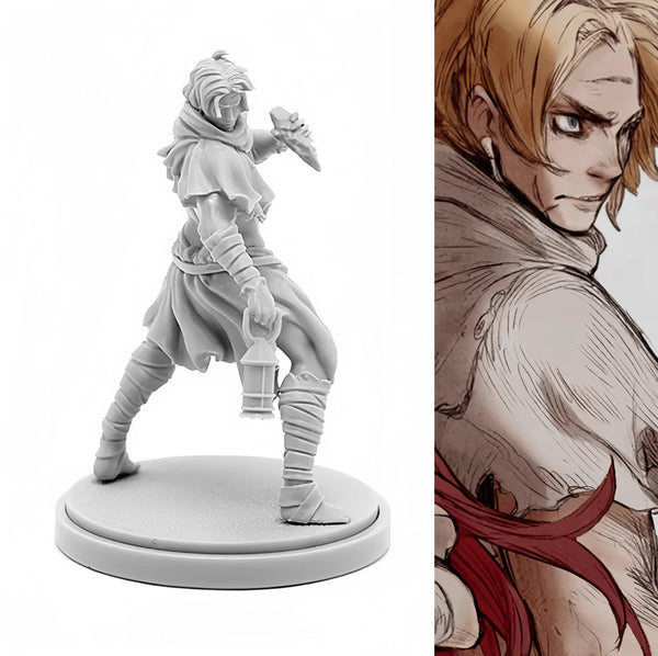 38mm Female Warrior in Wide Combat Stance, Resin Model Figure Kit, Fantasy Theme, Unassembled and Unpainted
