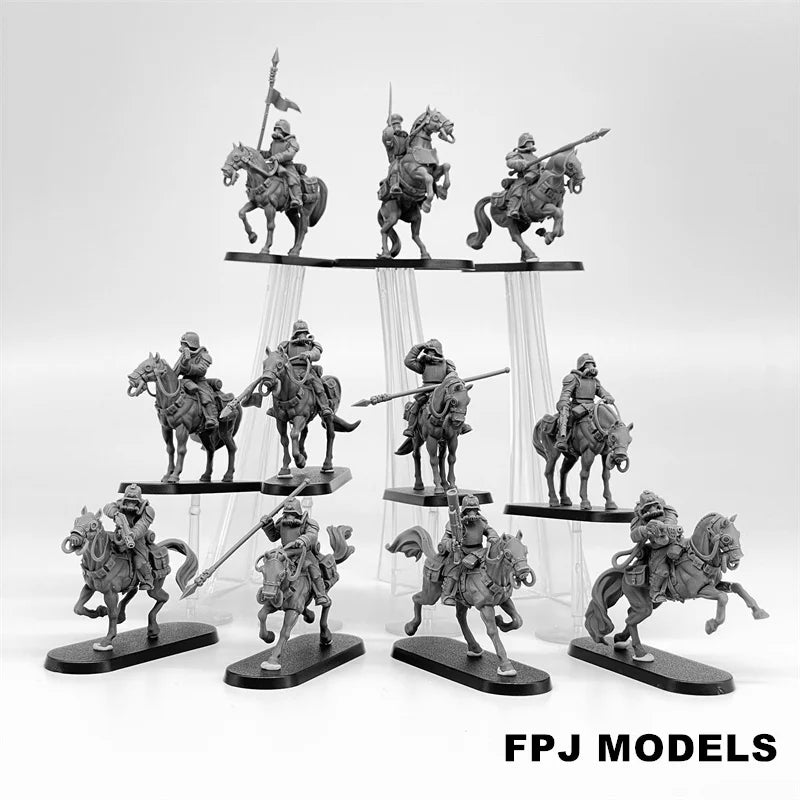 28mm Napoleonic Guard Cavalry, 16 Figures, Resin Model Figure Kit, Unassembled and Unpainted