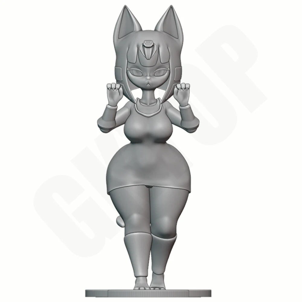 1/24 Cat-Eared Anime Female in Pinup Pose, Resin Model Figure Kit, Anime Theme, Unassembled and Unpainted