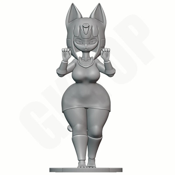 1/24 Cat-Eared Anime Female in Pinup Pose, Resin Model Figure Kit, Anime Theme, Unassembled and Unpainted