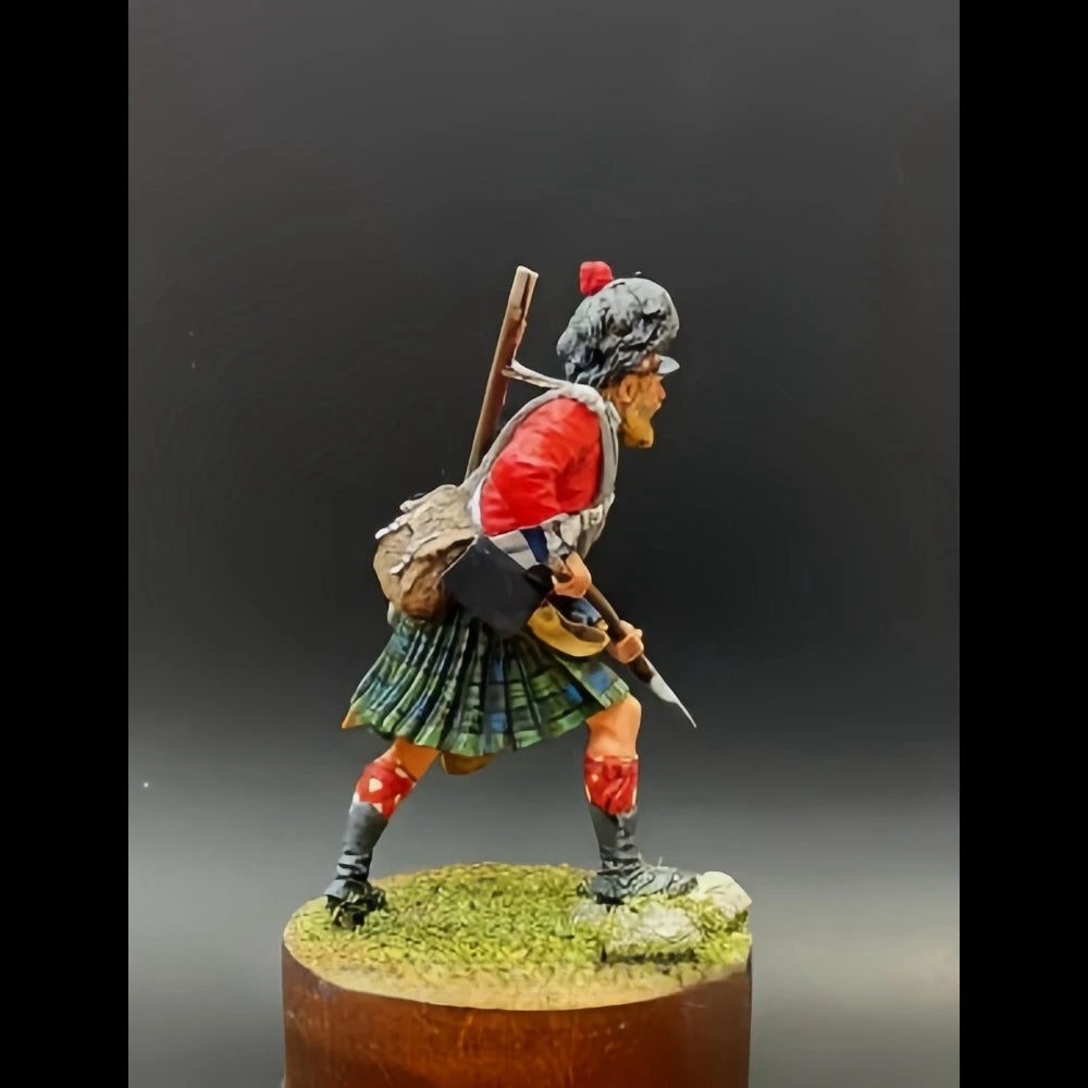 54mm Napoleonic Royal Highlander Black Guard, Resin Model Figure Kit, Unassembled and Unpainted