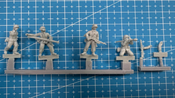 1/72 Modern Infantry Squad with Machine Gunner, 5 Figures, Resin Model Figure Kit, Unassembled and Unpainted