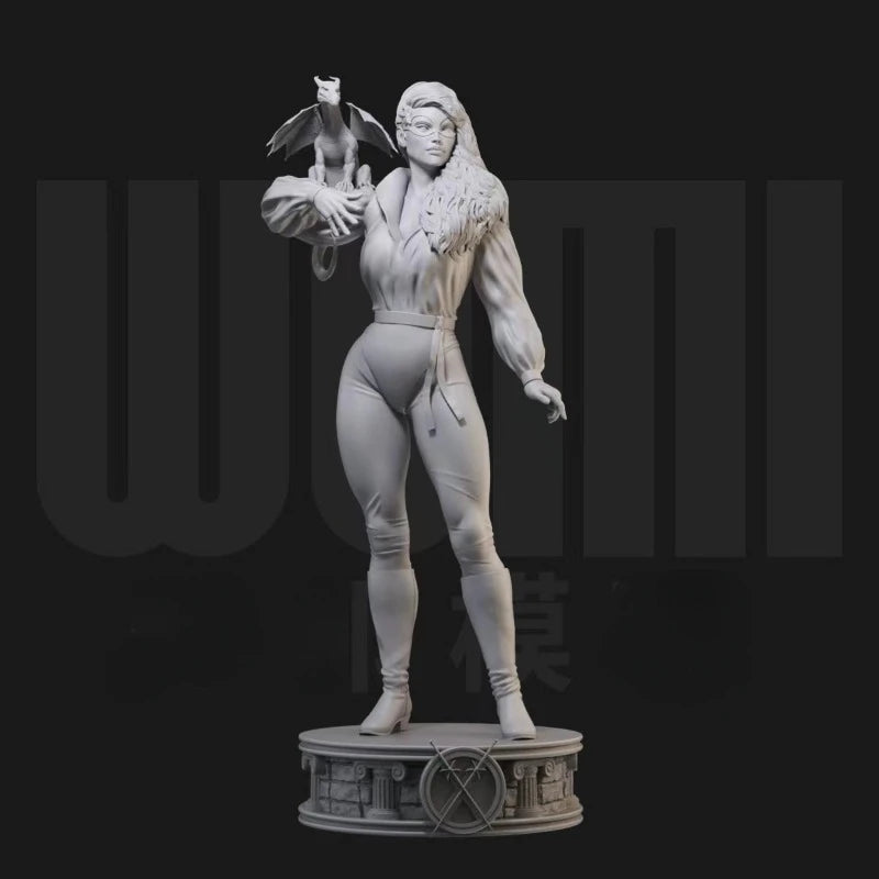 1/24 Female Warrior with Dragon Wings, Resin Model Figure Kit, Fantasy Theme, Unassembled and Unpainted