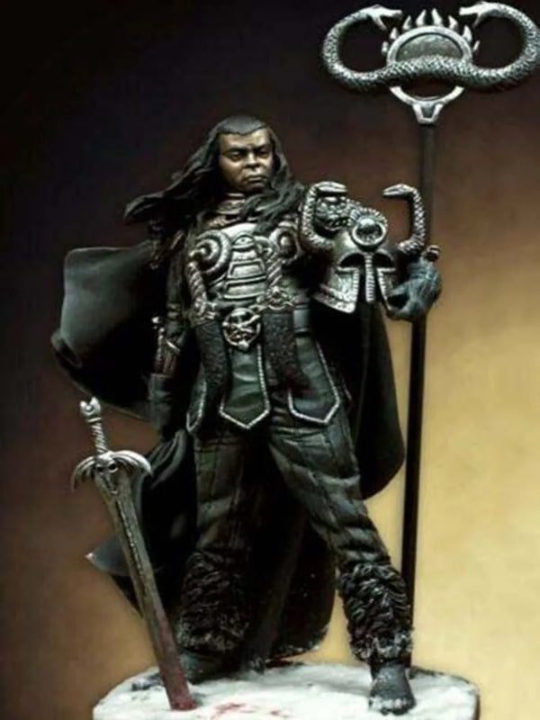 75mm Horned Warlord with Axe, Resin Model Figure Kit, Fantasy Theme, Unassembled and Unpainted