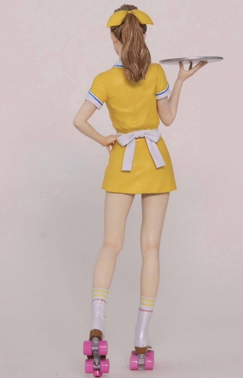 1/12 Retro Diner Waitress, Resin Model Figure Kit, Anime Theme, Unassembled and Unpainted