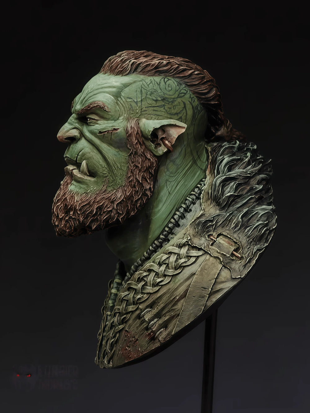 1/12 Bearded Orc Warlord, Resin Model Bust Kit, Fantasy Theme, Unassembled and Unpainted