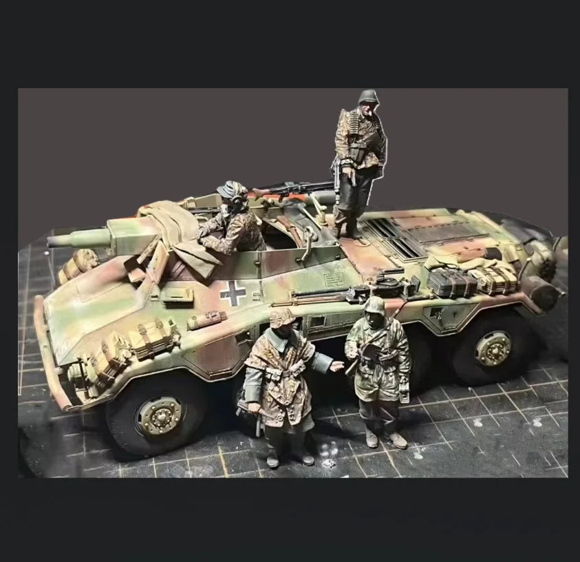 1/35 Modern US Infantry Desert Patrol Squad, 4 Figures, Resin Model Figure Kit, Unassembled and Unpainted