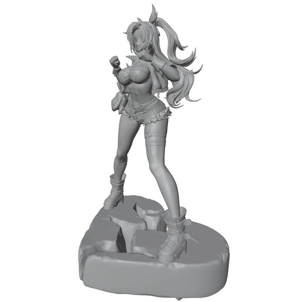 1/24 Spike-Horned Anime Demon Warrior, Resin Model Figure Kit, Anime Theme, Unassembled and Unpainted