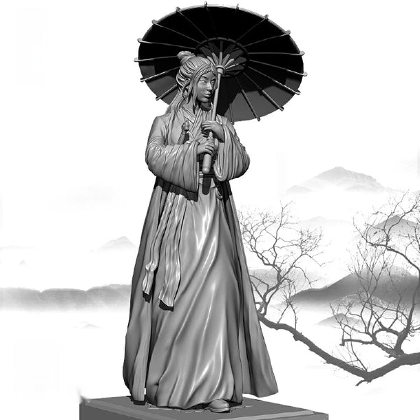1/32 Ancient Jianghu Woman, Resin Model Figure Kit, Unassembled and Unpainted
