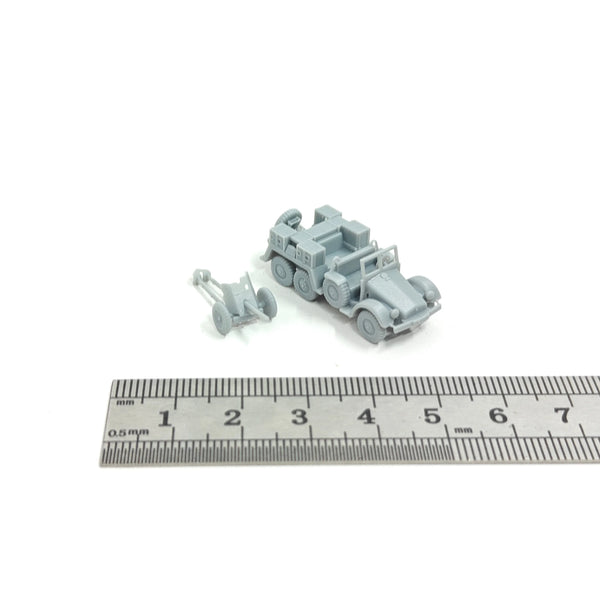 1/144 WWII German Protze KFZ 69 with Pak 37, Resin Model Vehicle Kit, Unassembled and Unpainted