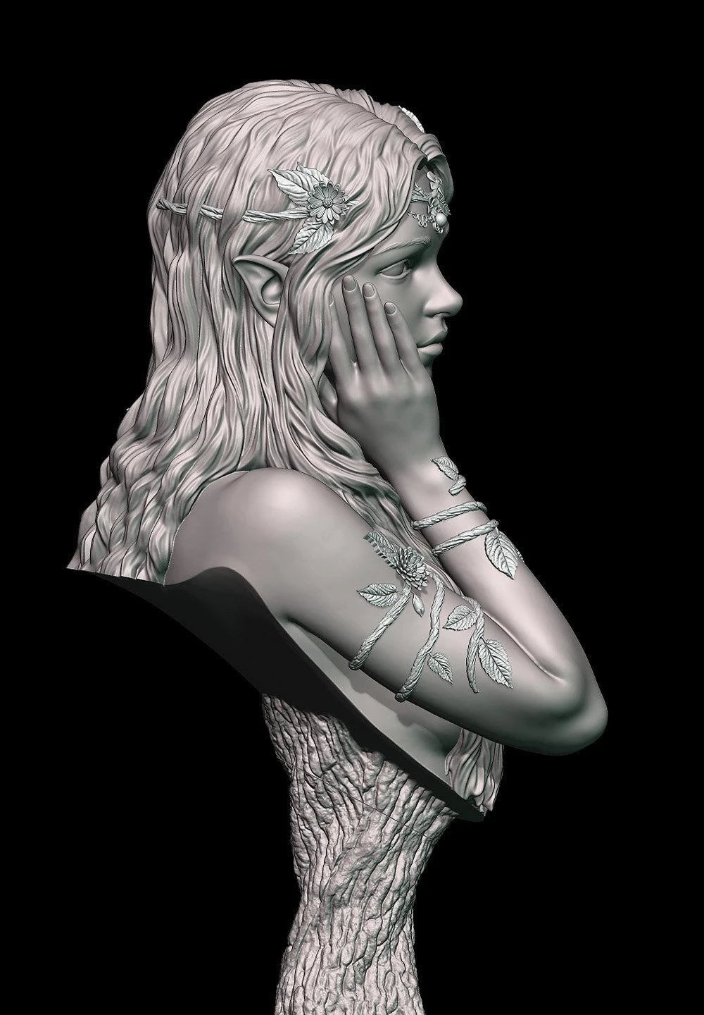 1/10 Elf Maiden, Resin Model Bust Kit, Fantasy Theme, Unassembled and Unpainted