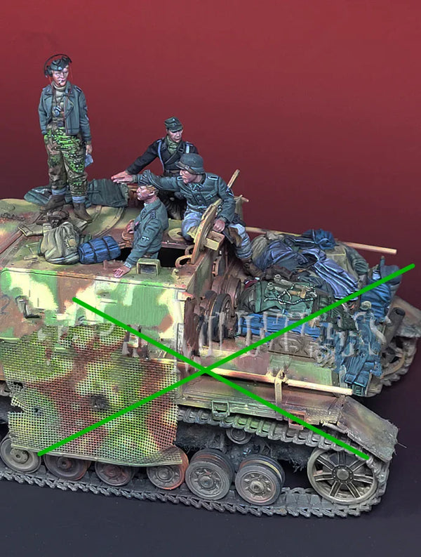 WWII German Soldiers with Tank — 1/35 Resin Figure Set