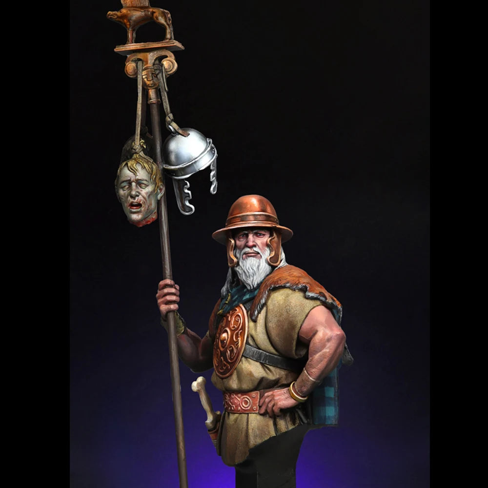 1/12 Ancient Gaulish Standard Bearer, Resin Model Bust Kit, Unassembled and Unpainted