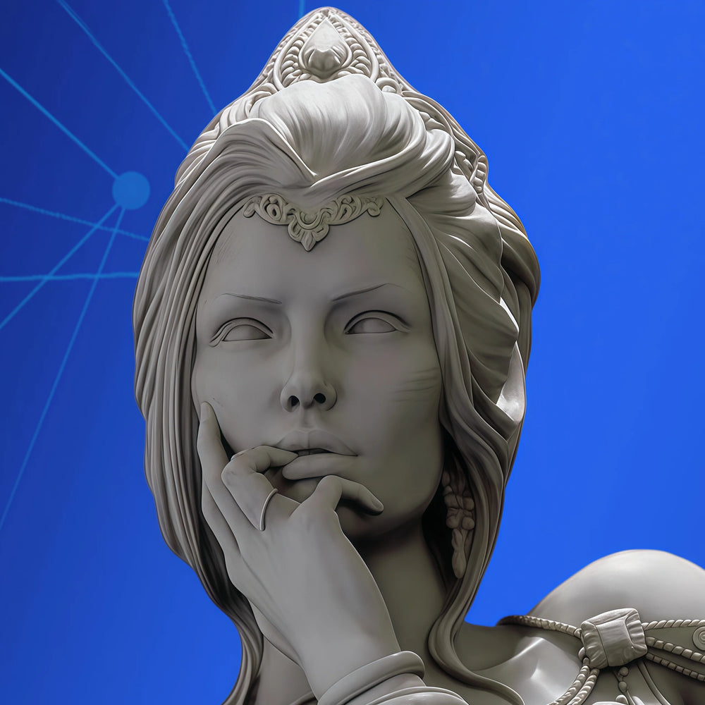 1/10 Female Fantasy Queen, Resin Model Bust Kit, Fantasy Theme, Unassembled and Unpainted