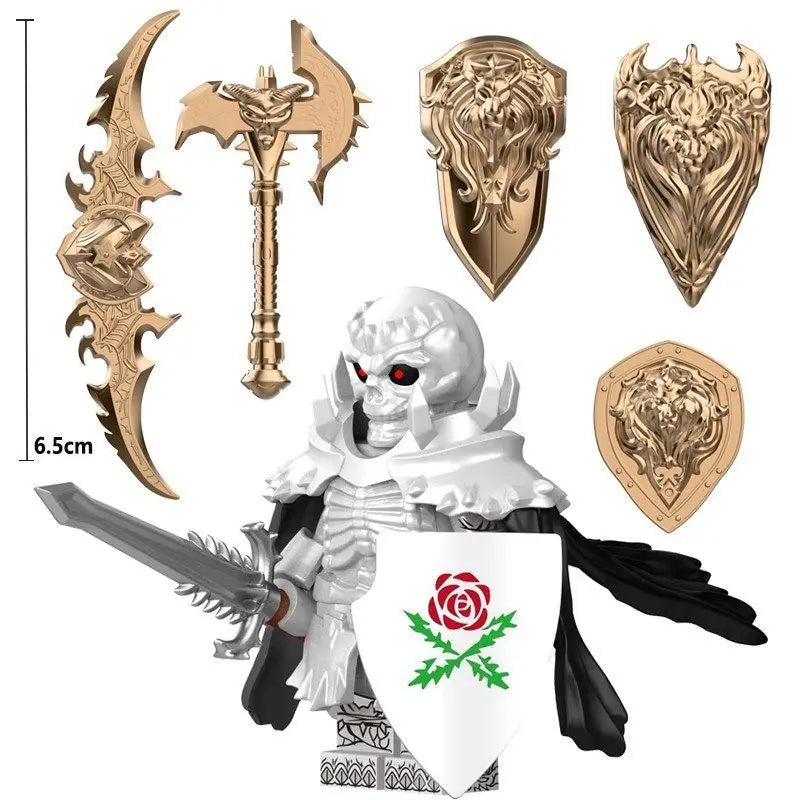 Medieval Skeleton Knight & Horse, 2 Figures, Resin Model Figure Kit, Unassembled and Unpainted
