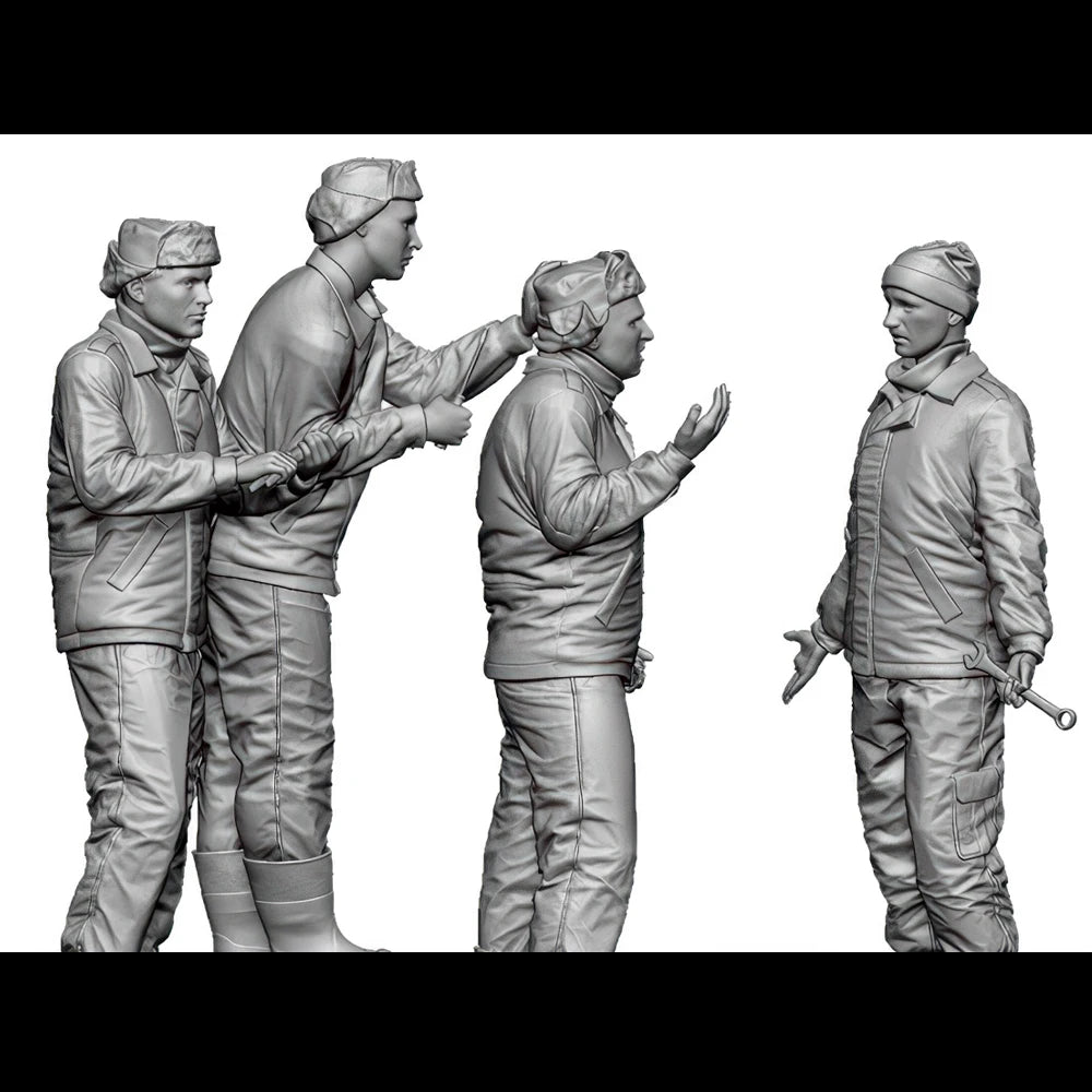 1/35 WWI Polish Soldiers, 4 Figures, Resin Model Figure Kit, Unassembled and Unpainted
