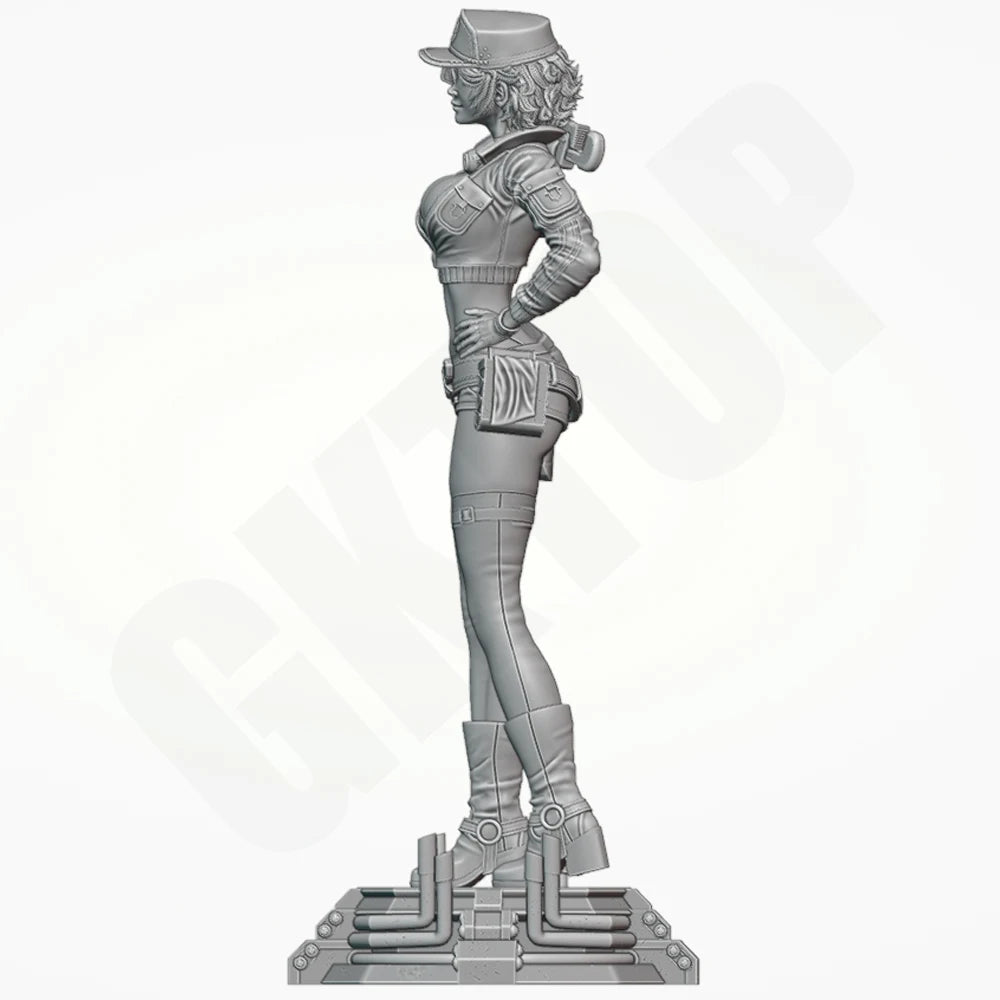 1/24 Modern Tactical Female Commando with Combat Rifle, Resin Model Figure Kit, Unassembled and Unpainted