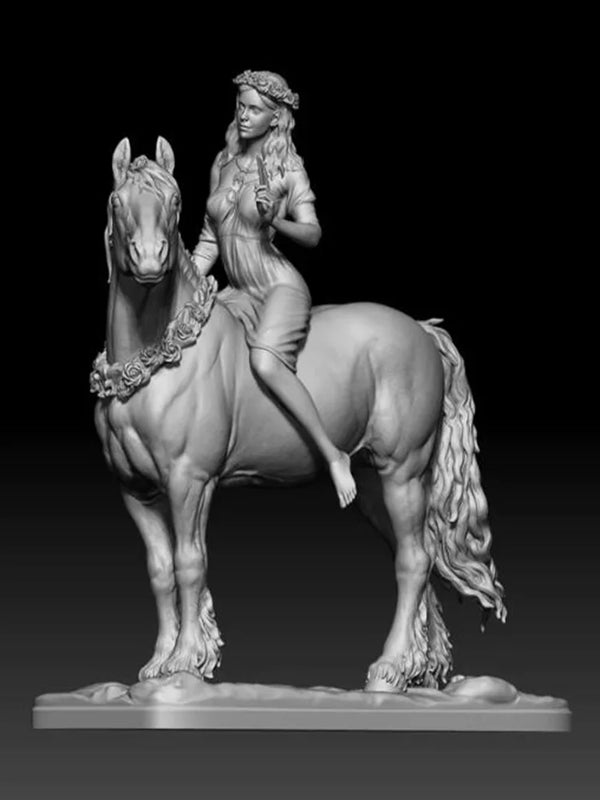 1/32 Ancient Slavic Mounted Warrior, Resin Model Figure Kit, Unassembled and Unpainted