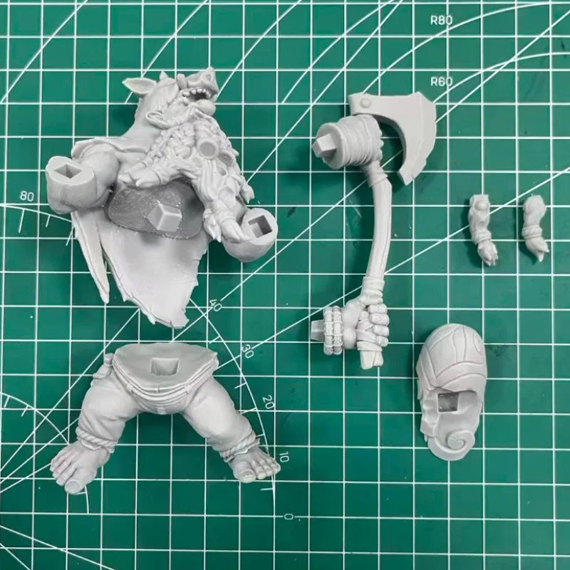 60mm Dwarf Berserker, Resin Model Figure Kit, Fantasy Theme, Unassembled and Unpainted
