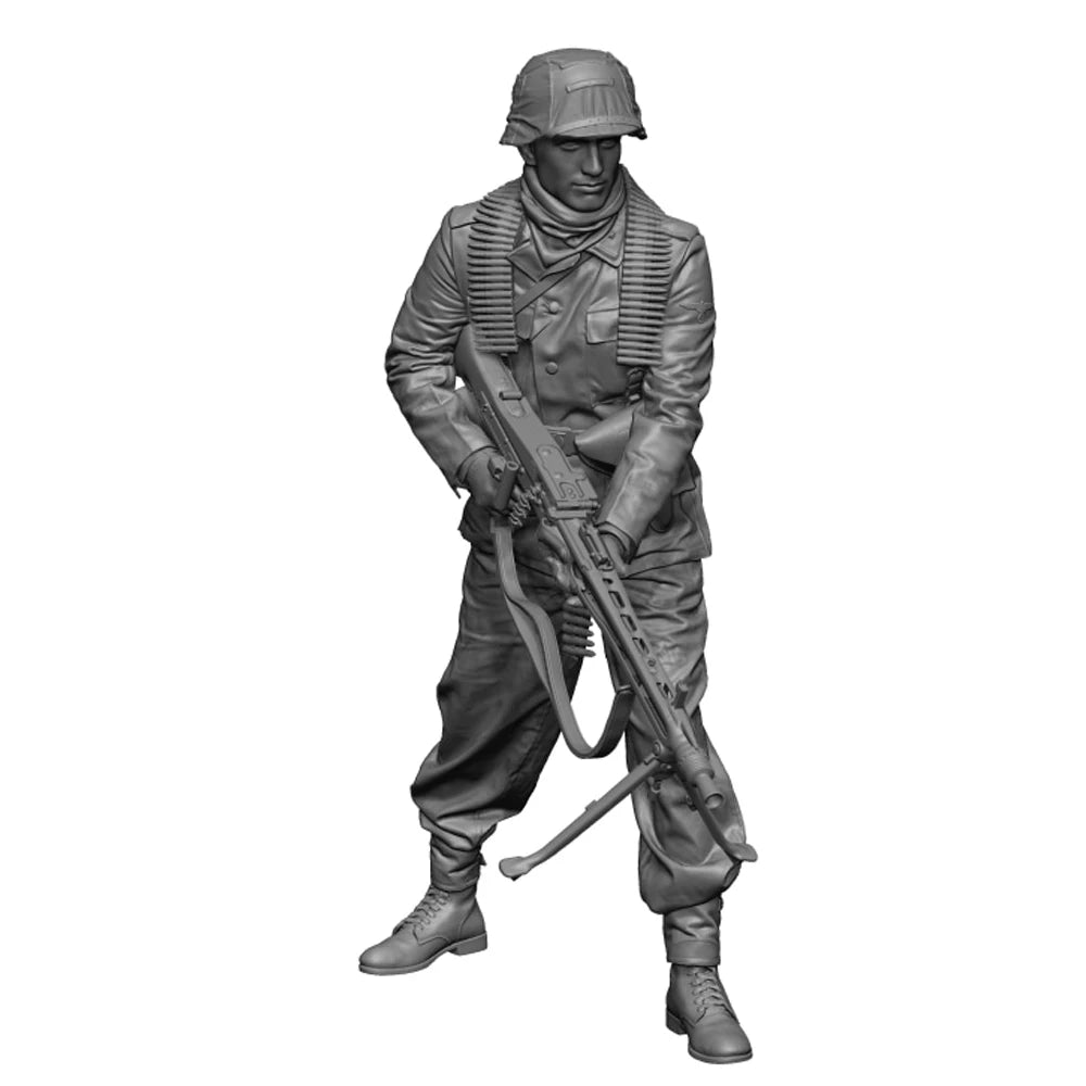 1/35 WWII German Machine Gunner with MG42, Resin Model Figure Kit, Unassembled and Unpainted