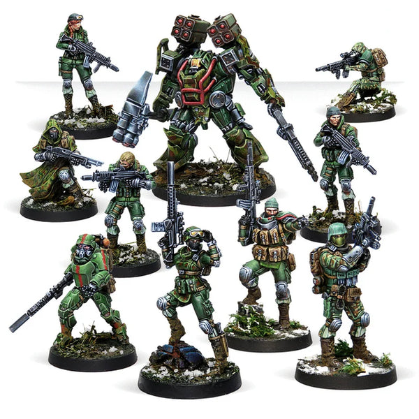 28mm Heavy Infantry Squad with Sergeant, 10 Figures, Resin Model Figure Kit, Sci-Fi Theme, Unassembled and Unpainted