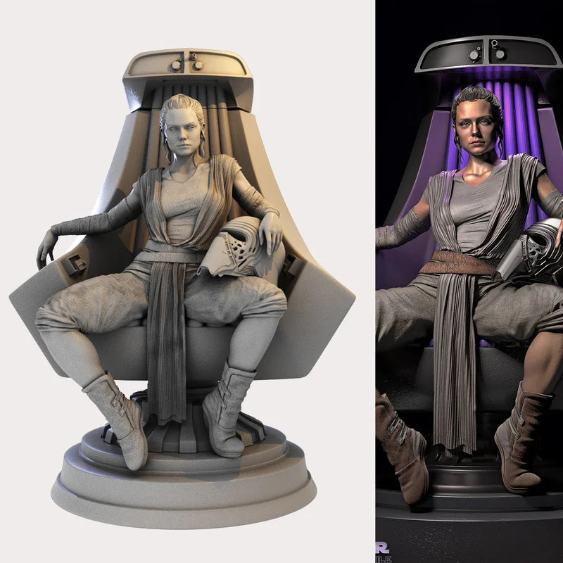 1/24 Female in Draped Robes, Resin Model Figure Kit, Sci-Fi Theme, Unassembled and Unpainted
