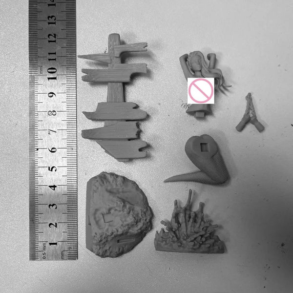 75mm Mermaid Fantasy, Resin Model Diorama Kit, Fantasy Theme, Unassembled and Unpainted