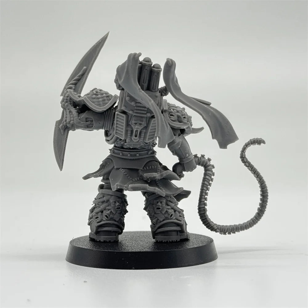 32mm Dark Fantasy Demon Warriors, 6 Figures, Resin Model Figure Kit, Fantasy Theme, Unassembled and Unpainted