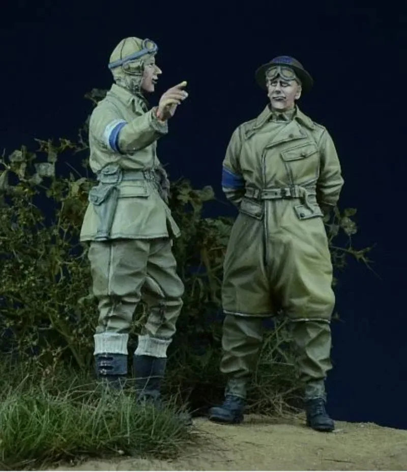 1/35 WWII British Dispatch Rider, 2 Figures, Resin Model Figure Kit, Unassembled and Unpainted