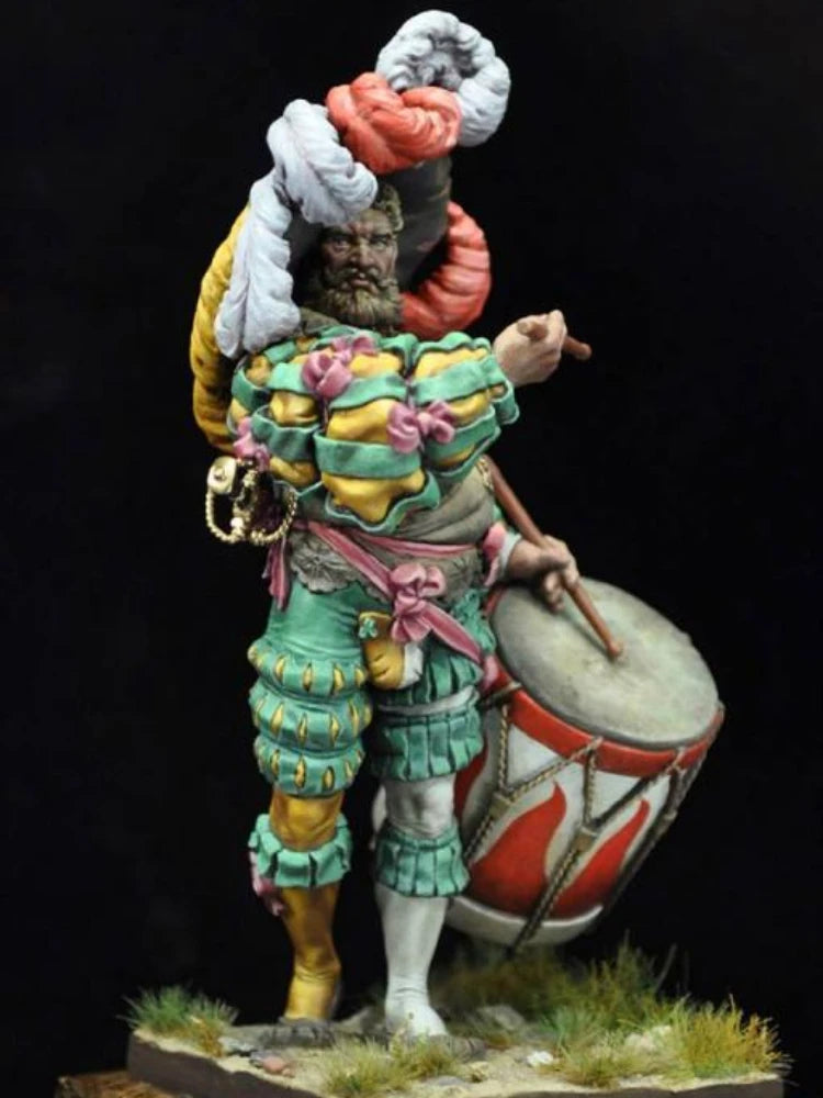 1/24 Medieval Mercenary Drummer, Resin Model Figure Kit, Unassembled and Unpainted