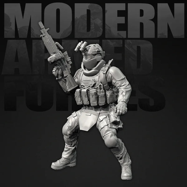 25mm Modern Tactical Operator Combat Ready, Resin Model Figure Kit, Unassembled and Unpainted