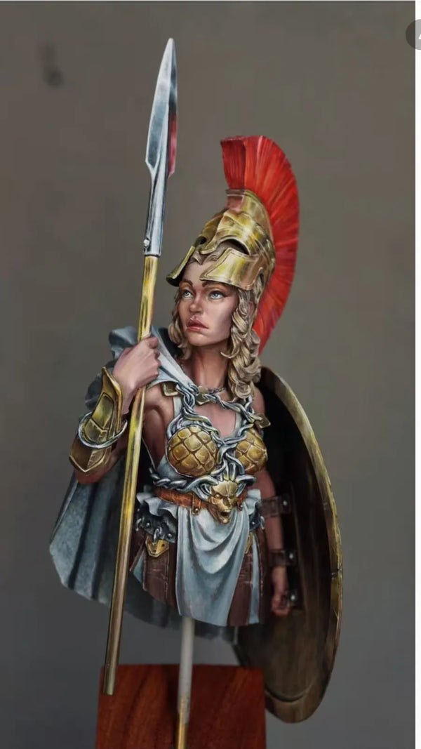 1/10 Female Warrior in Golden Armor, Resin Model Figure Kit, Fantasy Theme, Unassembled and Unpainted