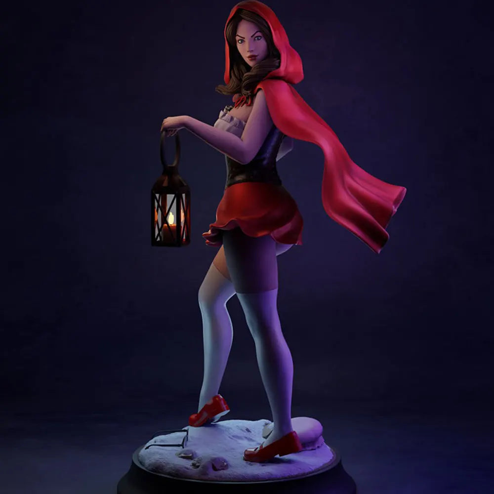 1/24 Pin-up Girl with Lantern, Resin Model Figure Kit, Unassembled and Unpainted