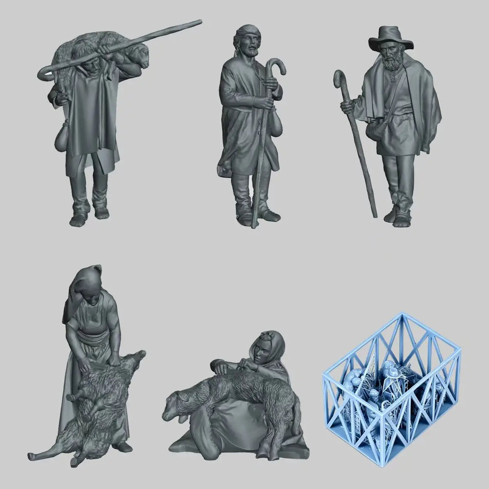 1/35 WWII German Infantry Loading Supply Crate, 12 Figures, Resin Model Figure Kit, Unassembled and Unpainted