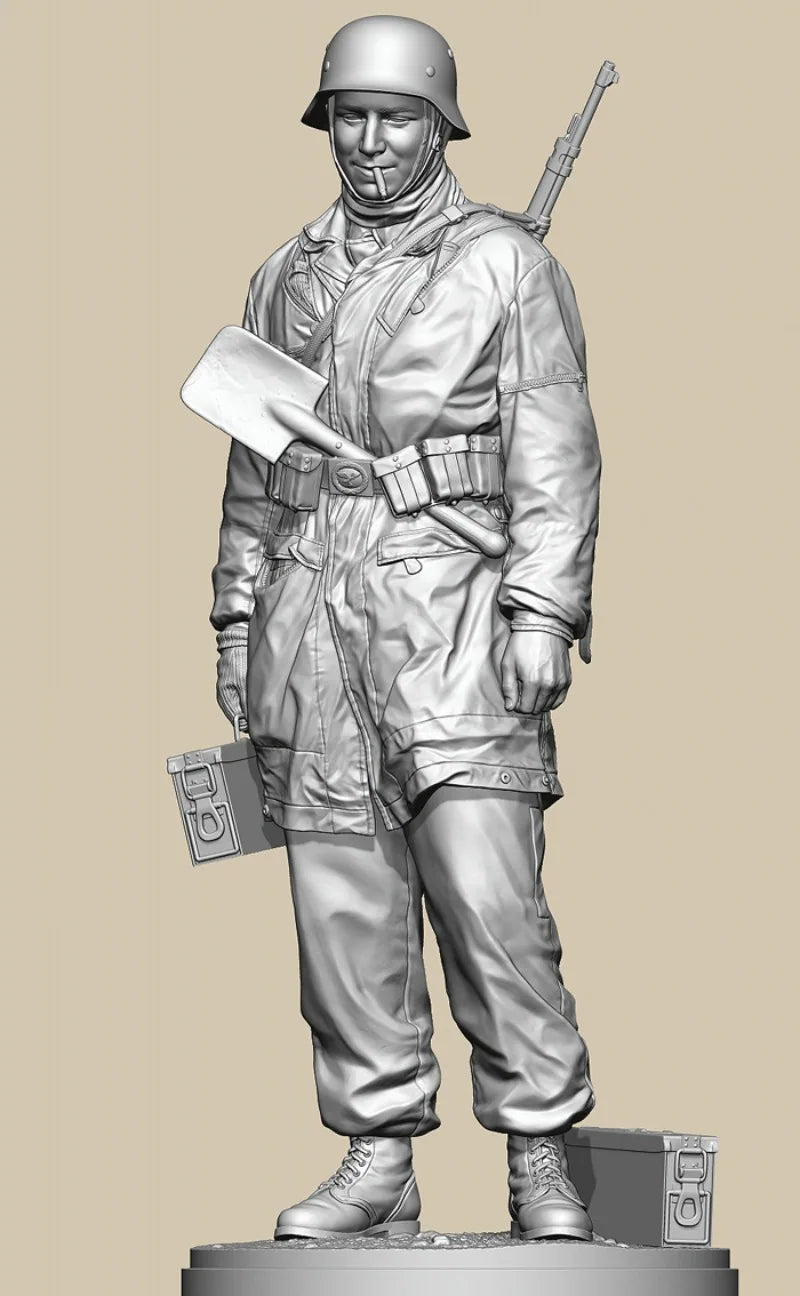 1/16 WWII German Fallschirmjager Paratrooper, Resin Model Figure Kit, Unassembled and Unpainted