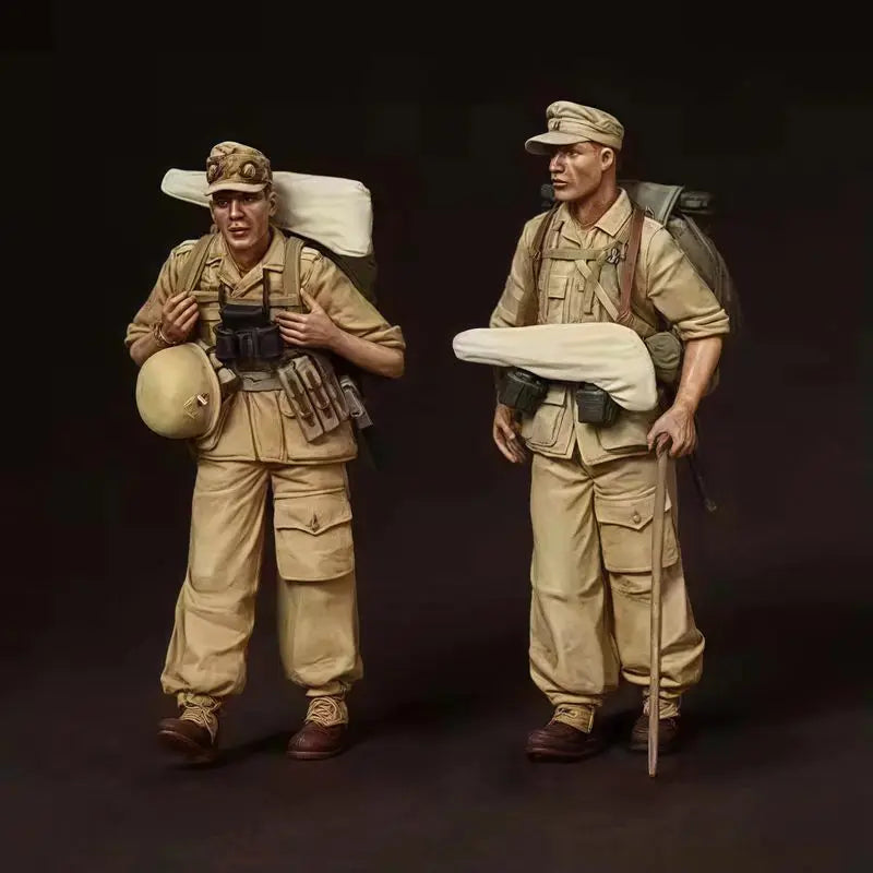 1/35 WWI British Infantry Advancing in Khaki, 6 Figures, Resin Model Figure Kit, Unassembled and Unpainted