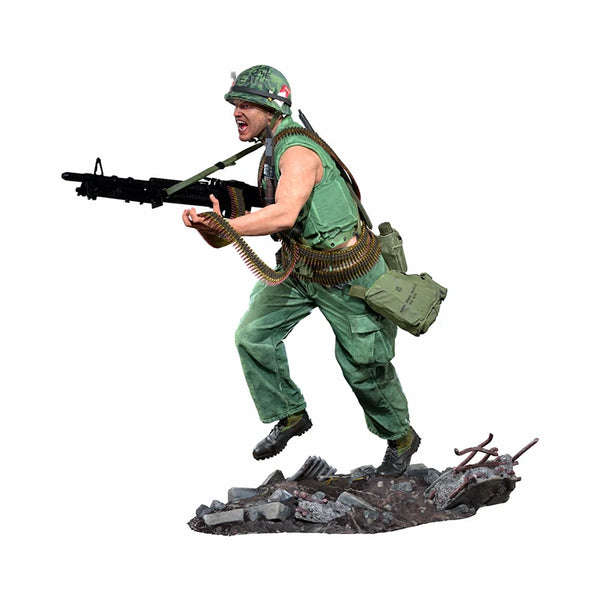 1/16 WWII US Infantryman Advancing with Ammo Belt, Resin Model Figure Kit, Unassembled and Unpainted