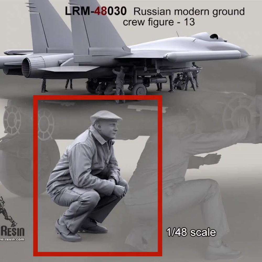 1/48 Modern Russian Aircraft Ground Crew, Resin Model Figure Kit, Unassembled and Unpainted