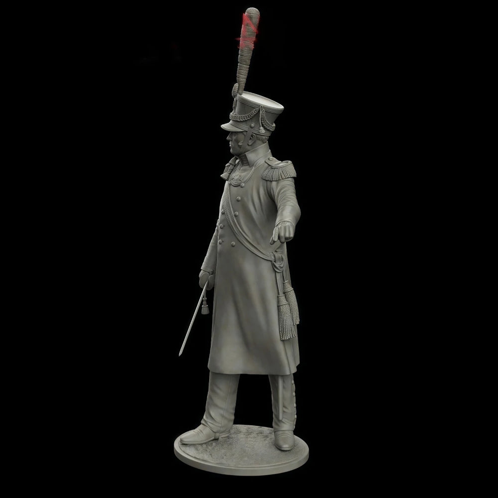 75mm Napoleonic Russian Grenadiers Officer, Resin Model Figure Kit, Unassembled and Unpainted