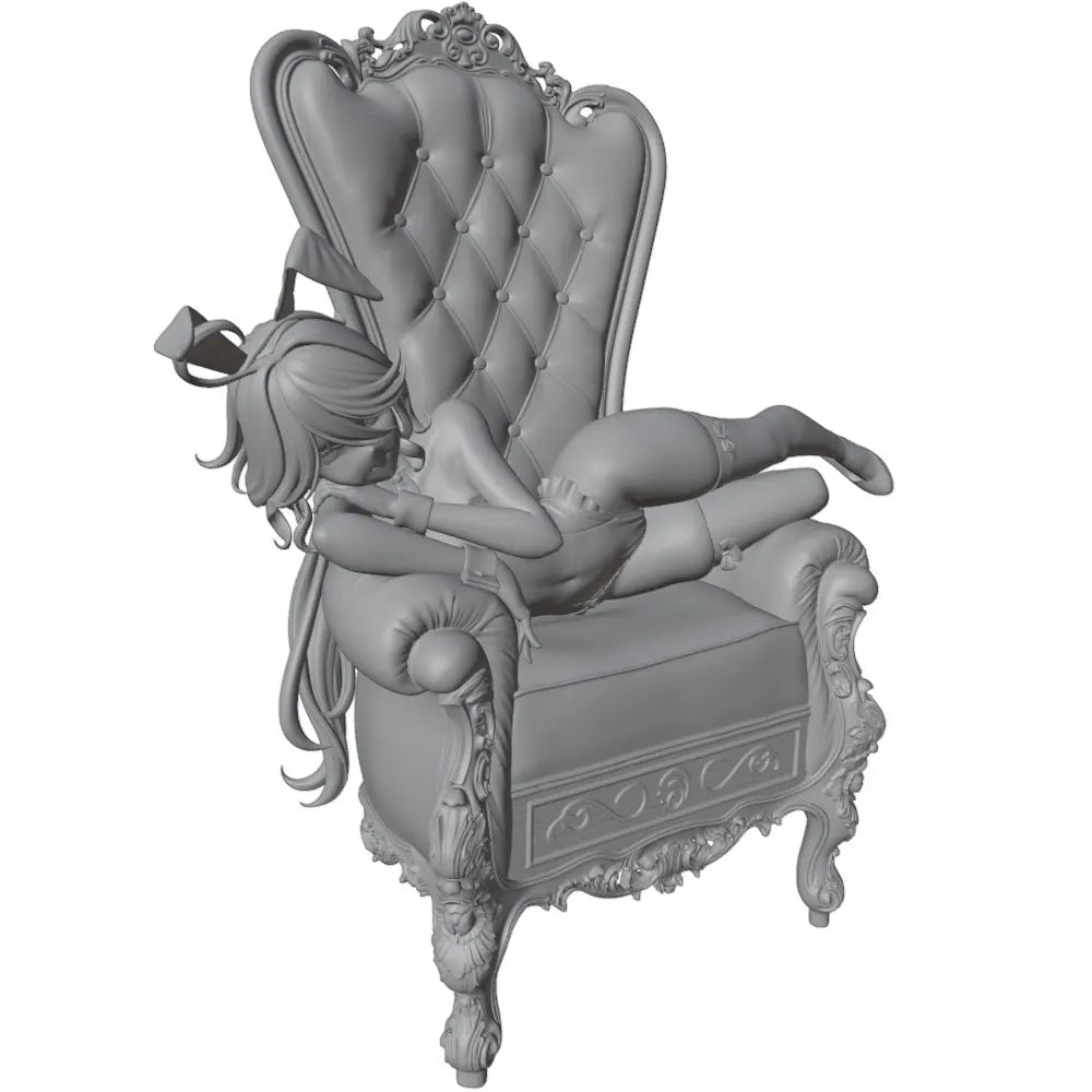 1/24 Character on Throne, Resin Model Figure Kit, Anime Theme, Unassembled and Unpainted