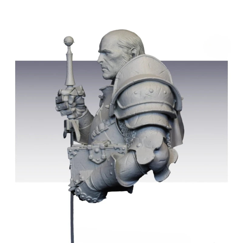85mm Medieval Knight Warrior with Alternate Heads, 2 Figures, Resin Model Bust Kit, Unassembled and Unpainted