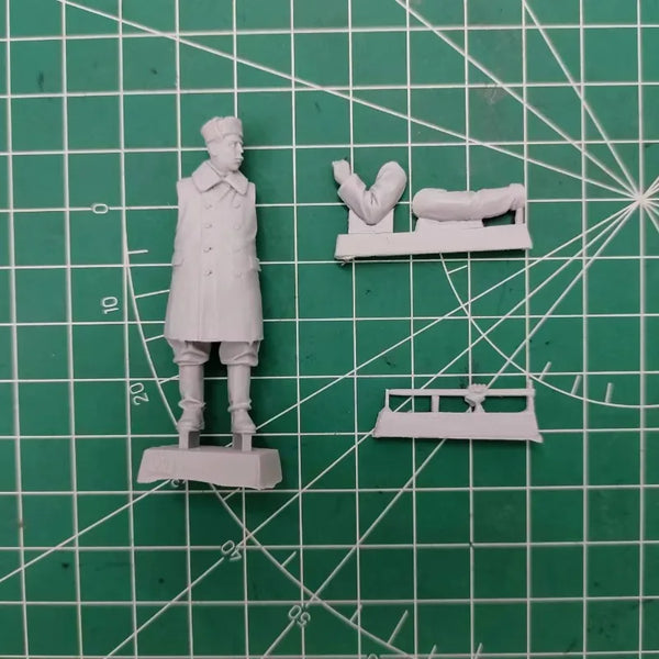 1/35 Cold War Soviet Railway Worker at Attention, Resin Model Figure Kit, Unassembled and Unpainted