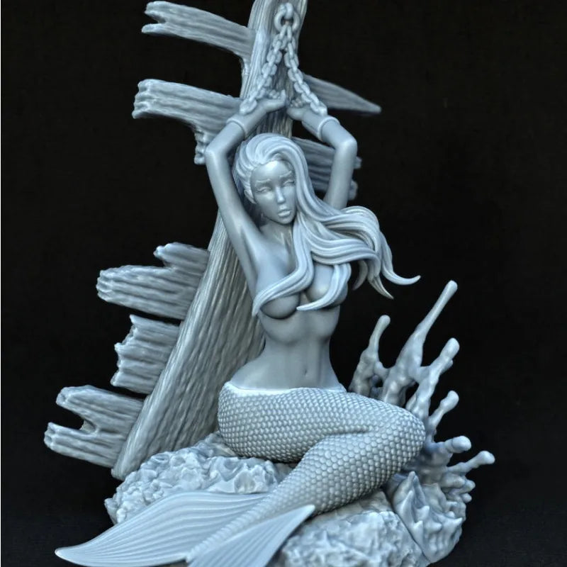 75mm Mermaid Fantasy, Resin Model Diorama Kit, Fantasy Theme, Unassembled and Unpainted