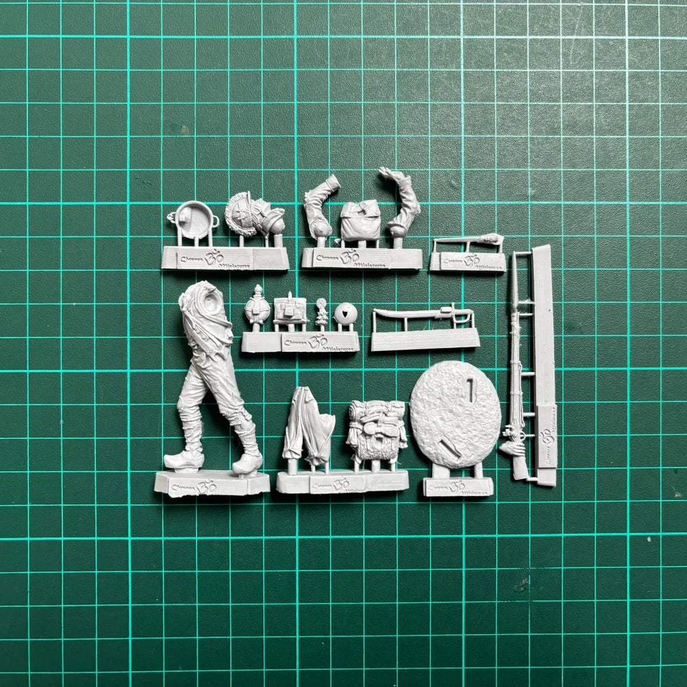 54mm Napoleonic French Rifleman, Resin Model Figure Kit, Unassembled and Unpainted
