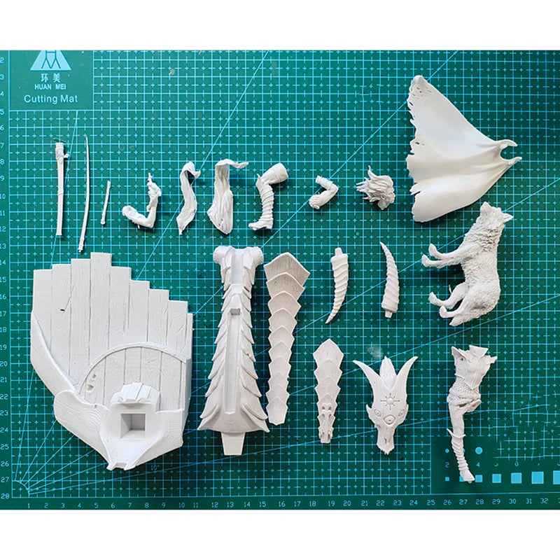 1/24 Winged Demon with Staff, Resin Model Figure Kit, Fantasy Theme, Unassembled and Unpainted