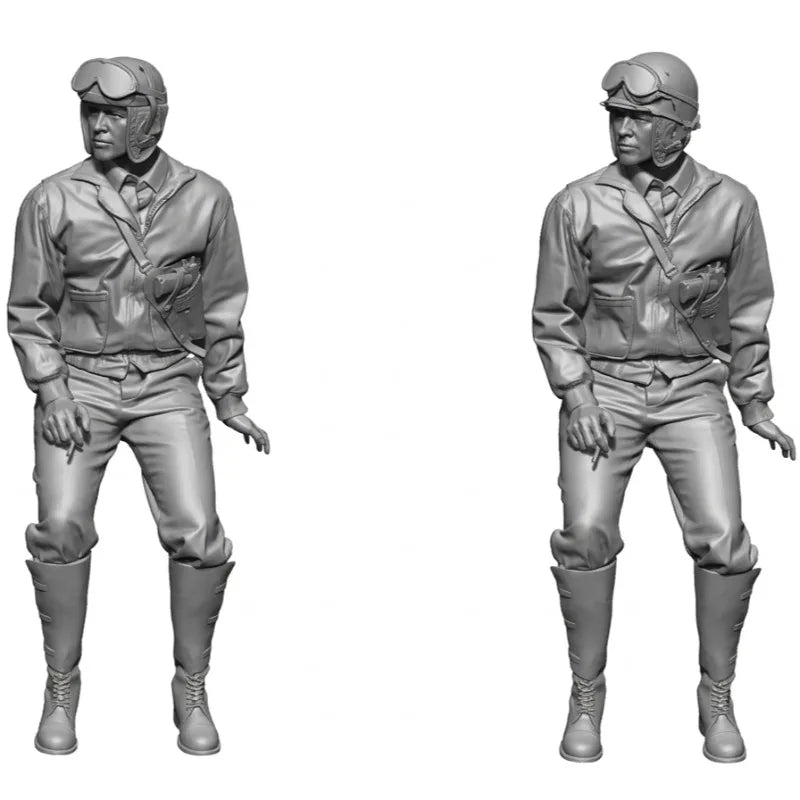 1/16 WWII US Tank Commander in Aviator Goggles, Resin Model Figure Kit, Unassembled and Unpainted