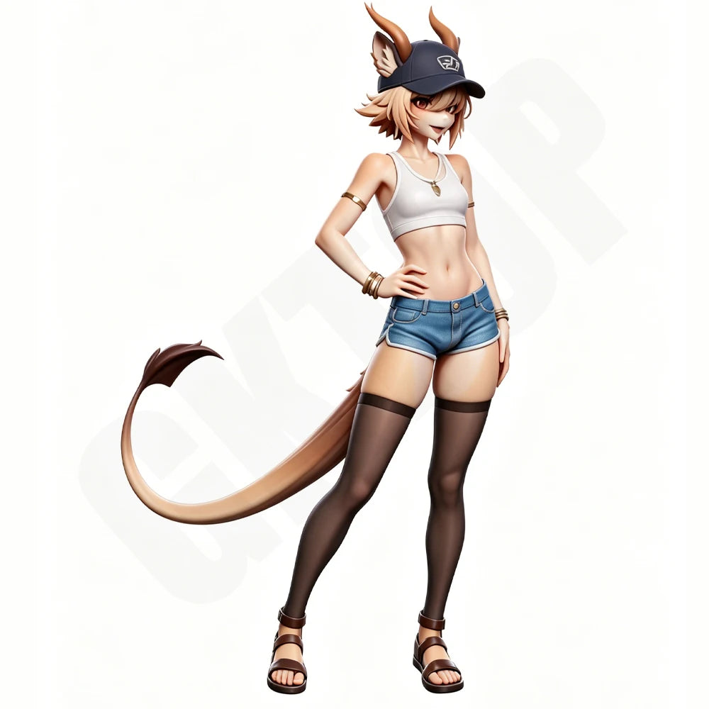 1/24 Kemono Girl, Resin Model Figure Kit, Anime Theme, Unassembled and Unpainted