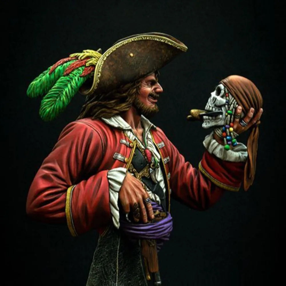 1/9 Pirate Captain, Resin Model Bust Kit, Fantasy Theme, Unassembled and Unpainted